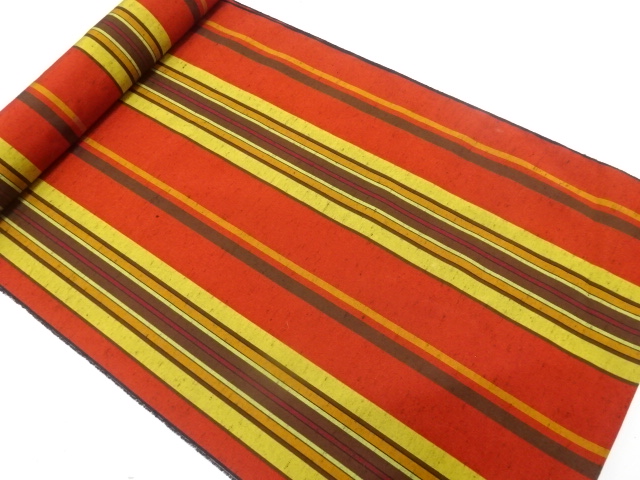 JAPANESE KIMONO / ANTIQUE BOLT FOR HOUSE WORKING COAT / WOVEN STRIPE